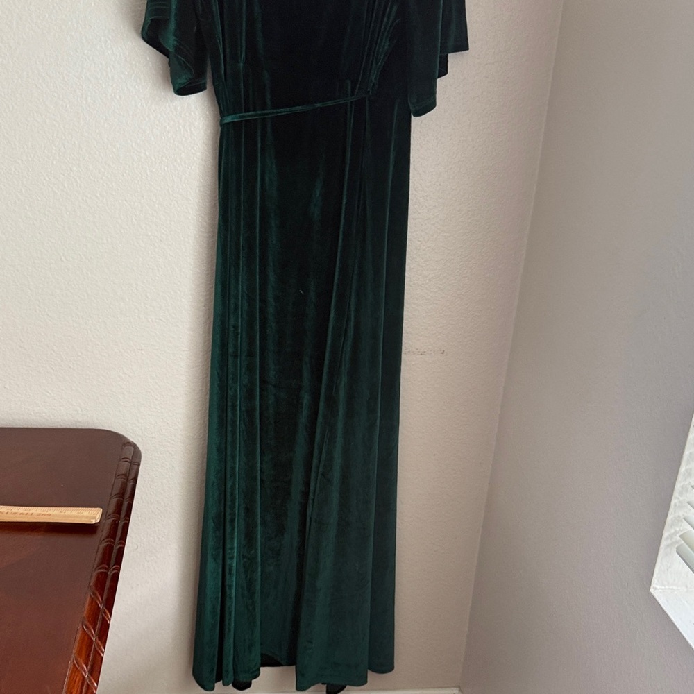 Baltic Born Deep emerald Green Maxi Dress witchy whimsy goth 1X - Picture 10 of 16